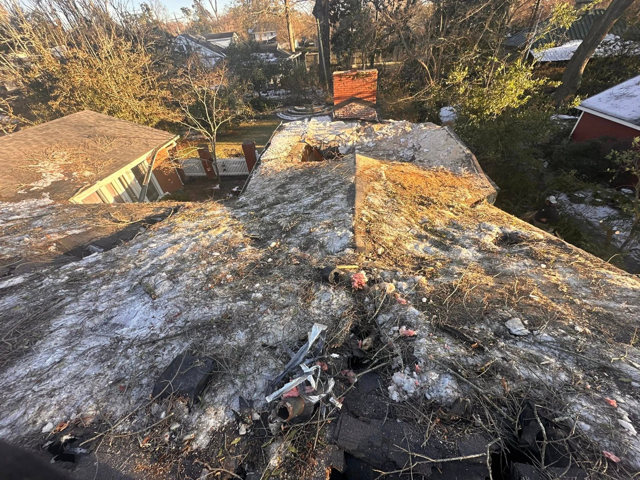 Aerial view from crane boom during a job site