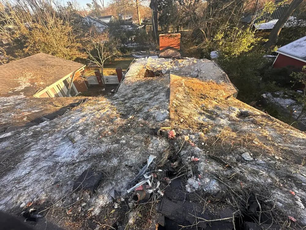 Aerial view from crane boom during a job site